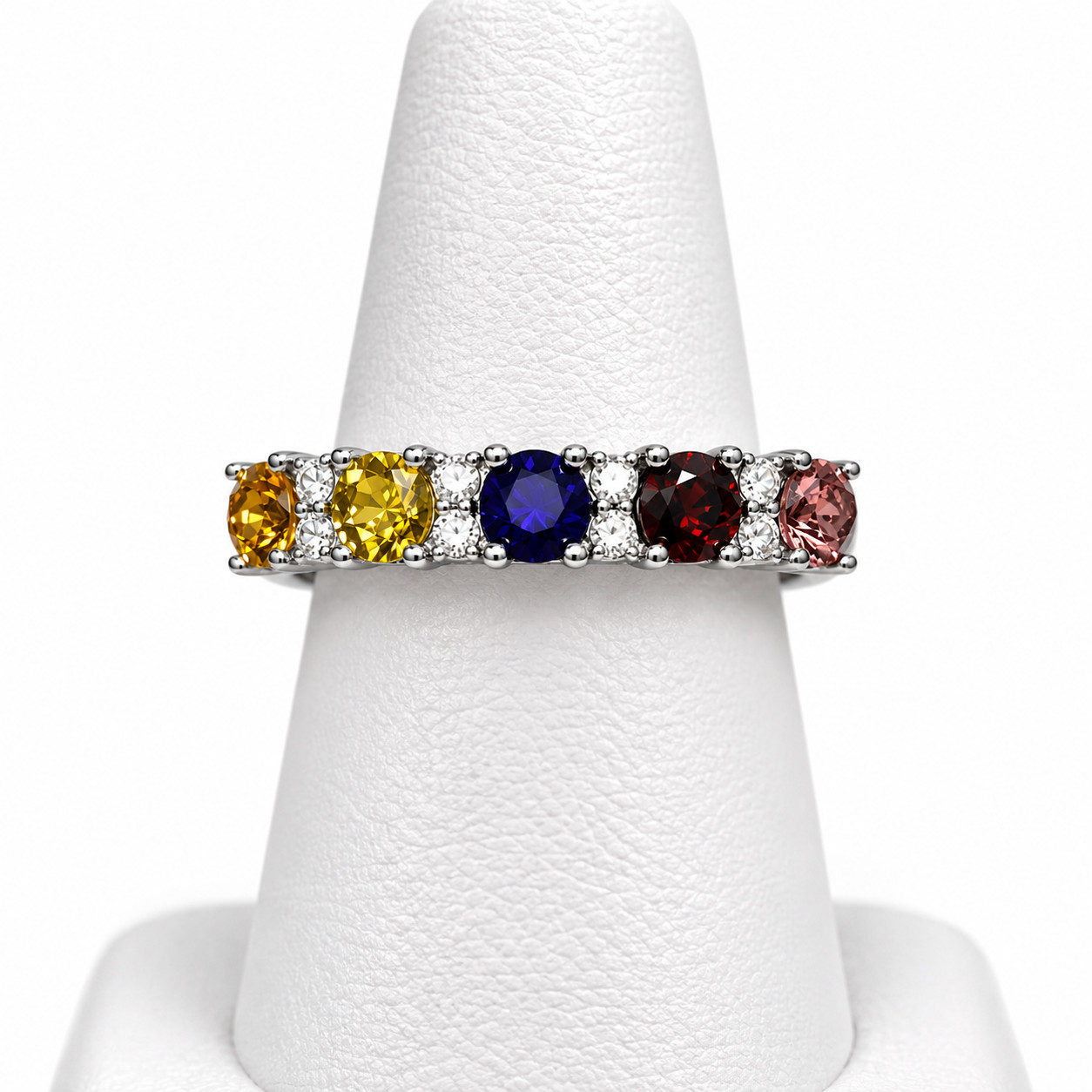 Swarovski Crystal Sunflower Multi Gemstone Ring Size 7 Sterling Silver 925 New