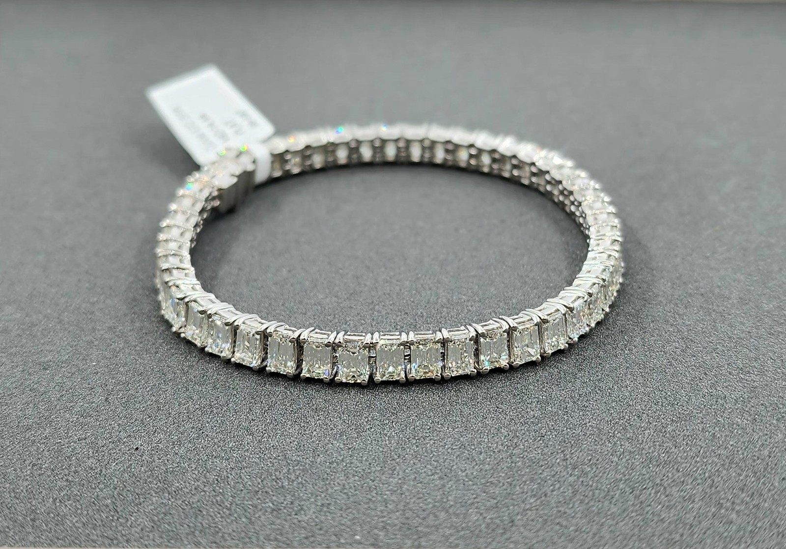 14.44 ct Emerald Cut Diamond Tennis Bracelet