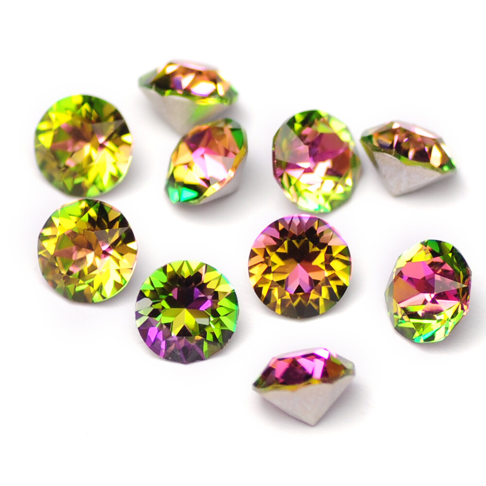 Diamond Round Cone Transparent Pointed Crystal Pointback Nail Art Rhinestone DIY