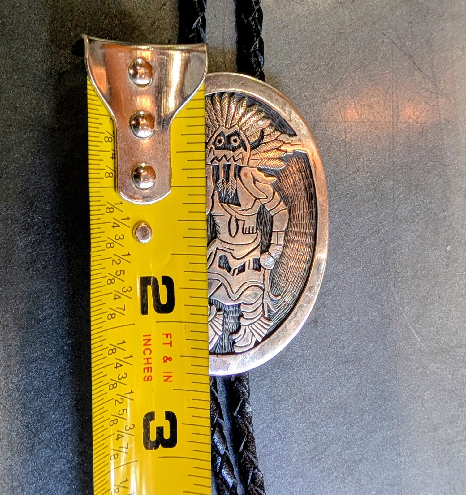 Vntg Hopi Bolo Tie – Katcina Dancer Southwest Ethnic