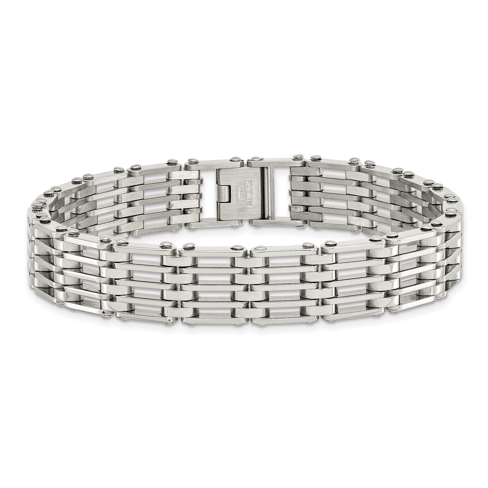 Chisel Stainless Steel Polished 8.5 inch Link Bracelet SRB222