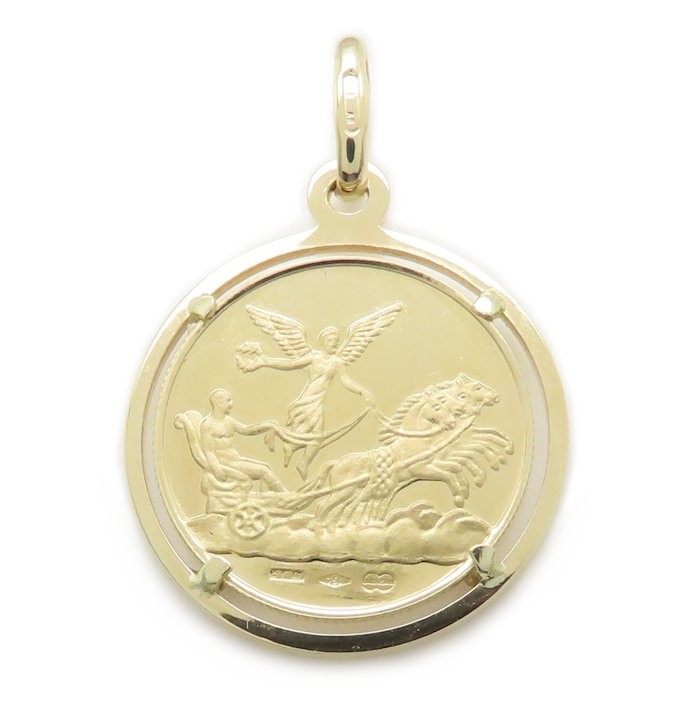 UNOAERRE Coin motif 18K Yellow Gold PendantTop Charm 5.0grams /295326