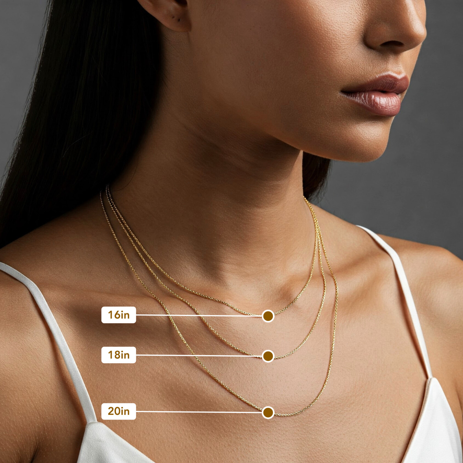 14K Real Solid Gold Diamond-Cut 0.9mm Thin Dainty Cable Chain Necklace 16″-20″