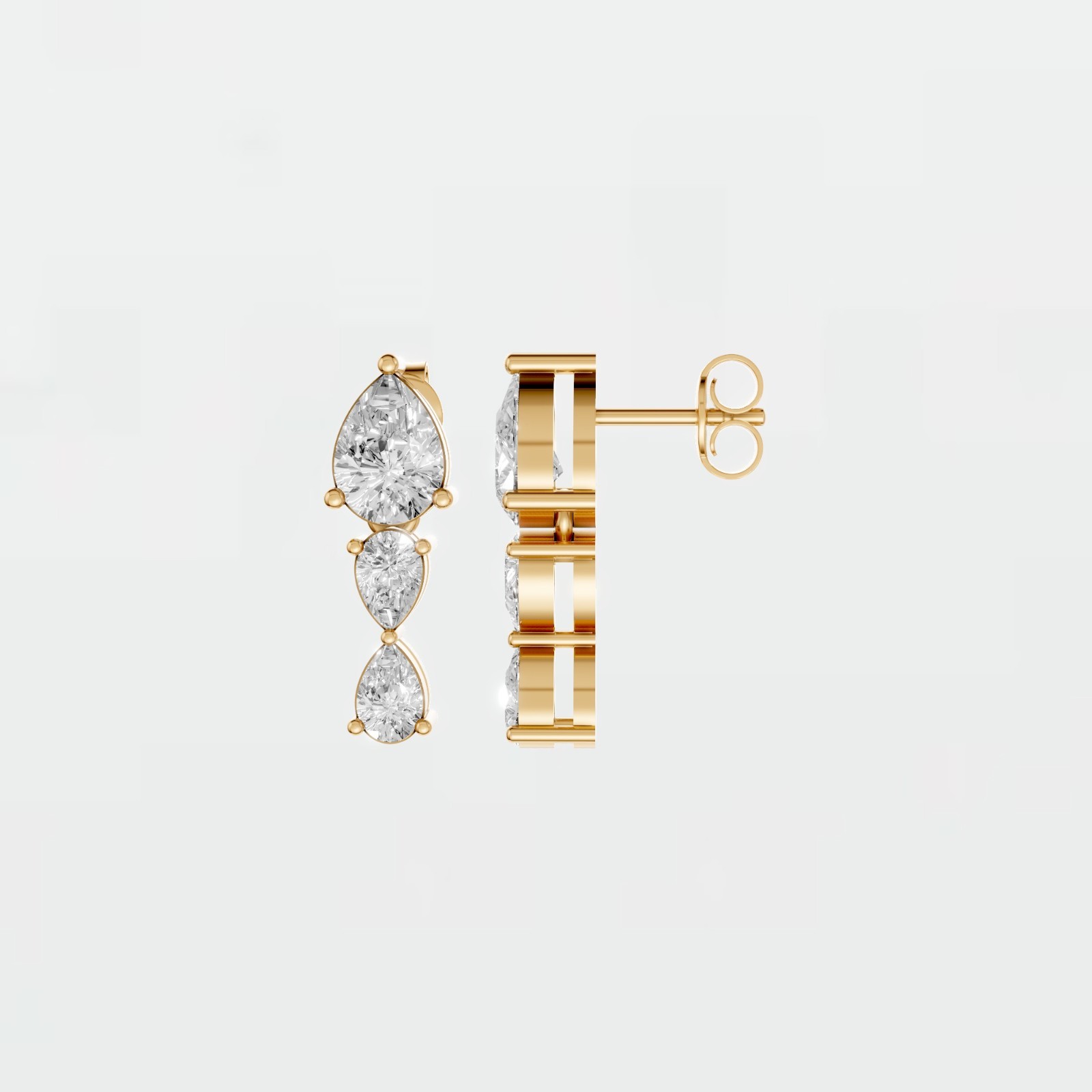 2.03 CTW Pear Lab Grown Diamond Drop Dangle Earrings Fine Jewelry
