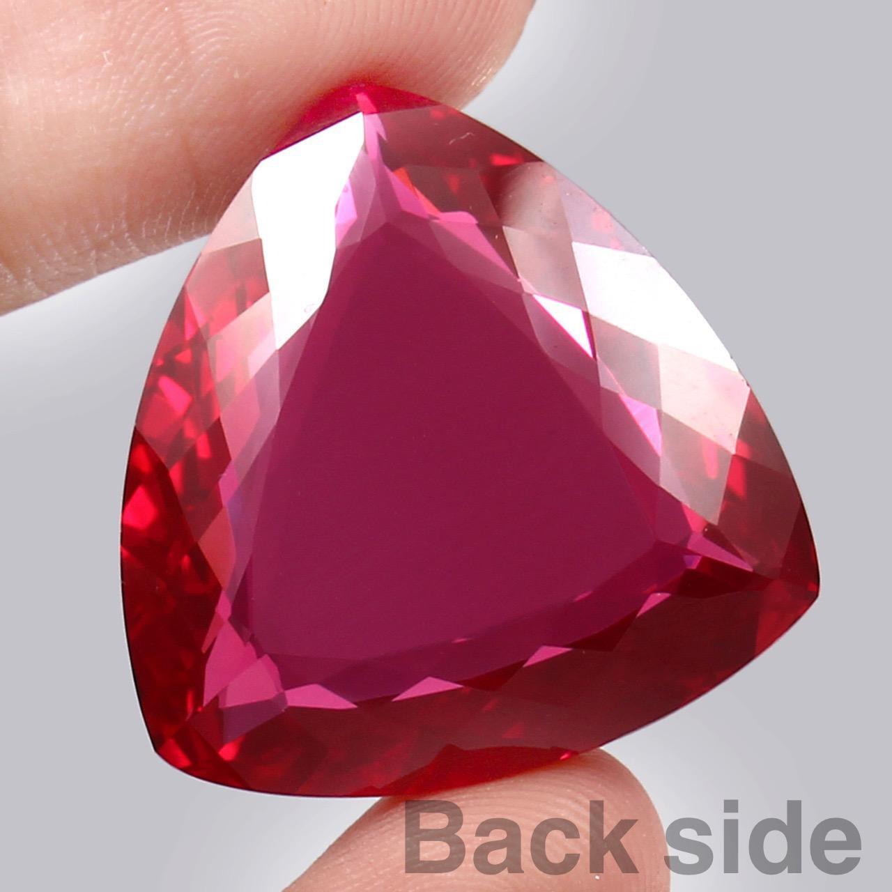 AAA Natural Mozambique Blood Red Ruby Fancy Trillion Loose Cut Gemstone 27×26 MM