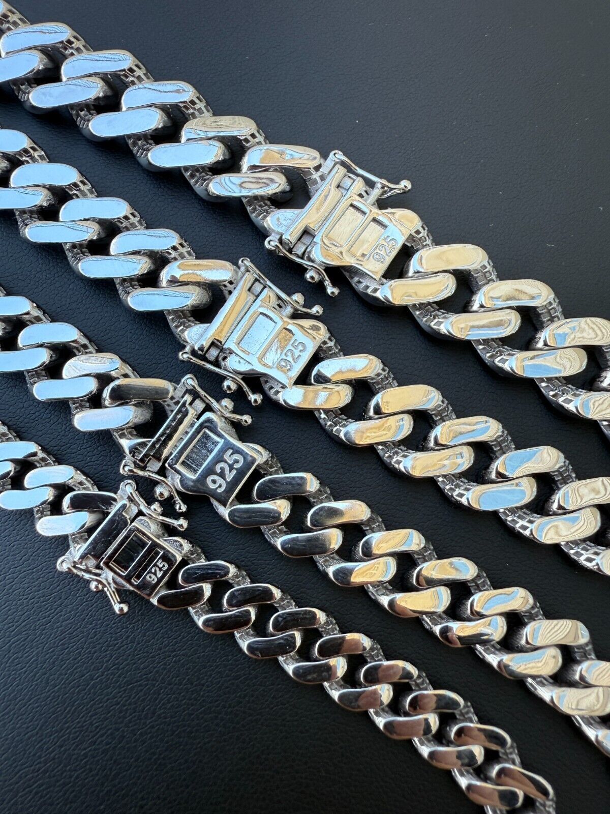 Monaco Cuban Link Chain Necklace Or Bracelet Hollow Real 925 Silver 9-15mm ITALY