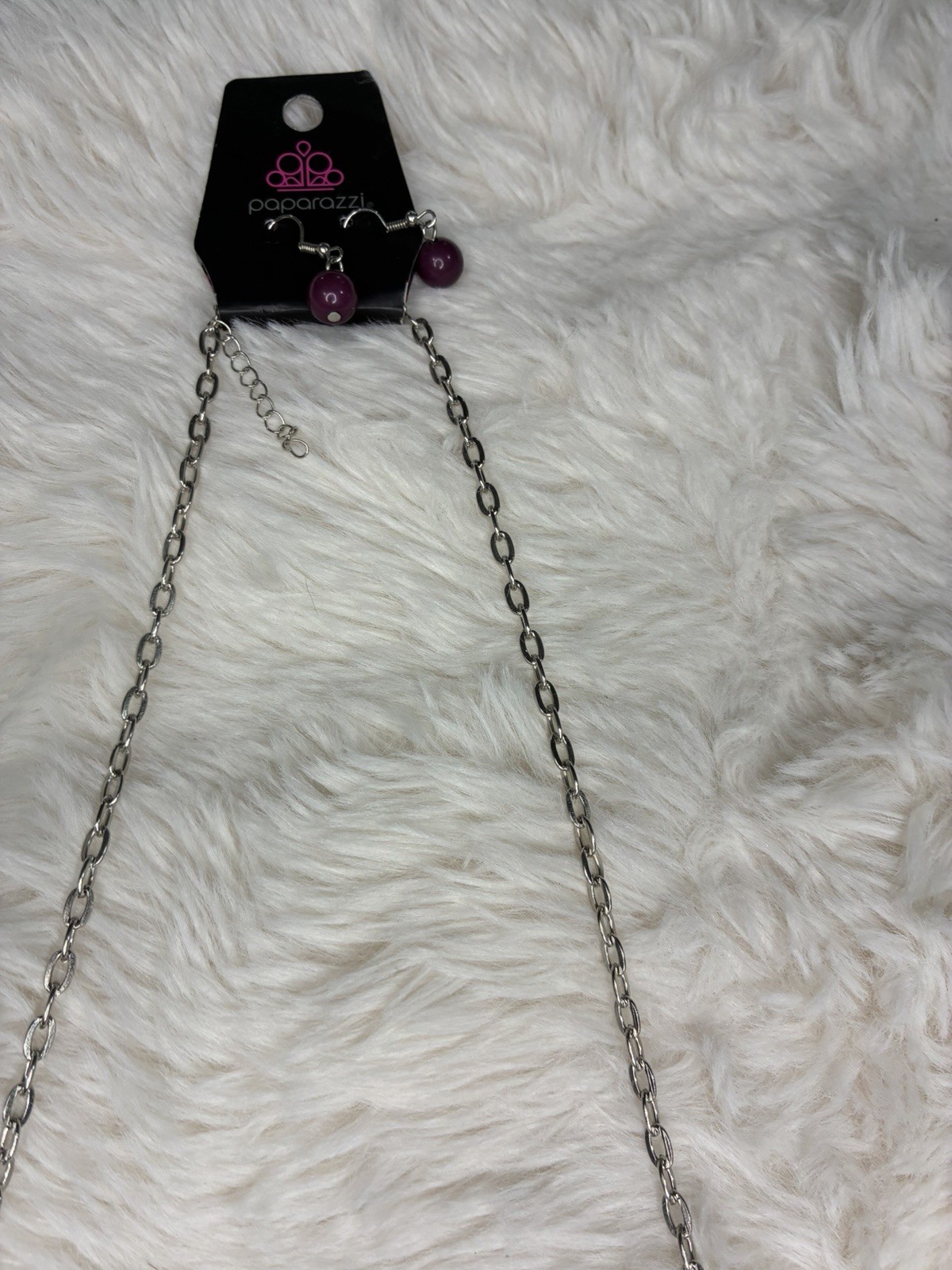 Paparazzi Silver Tone Blue Round Bead Cable Chain Necklace, Lobster, Adjustable