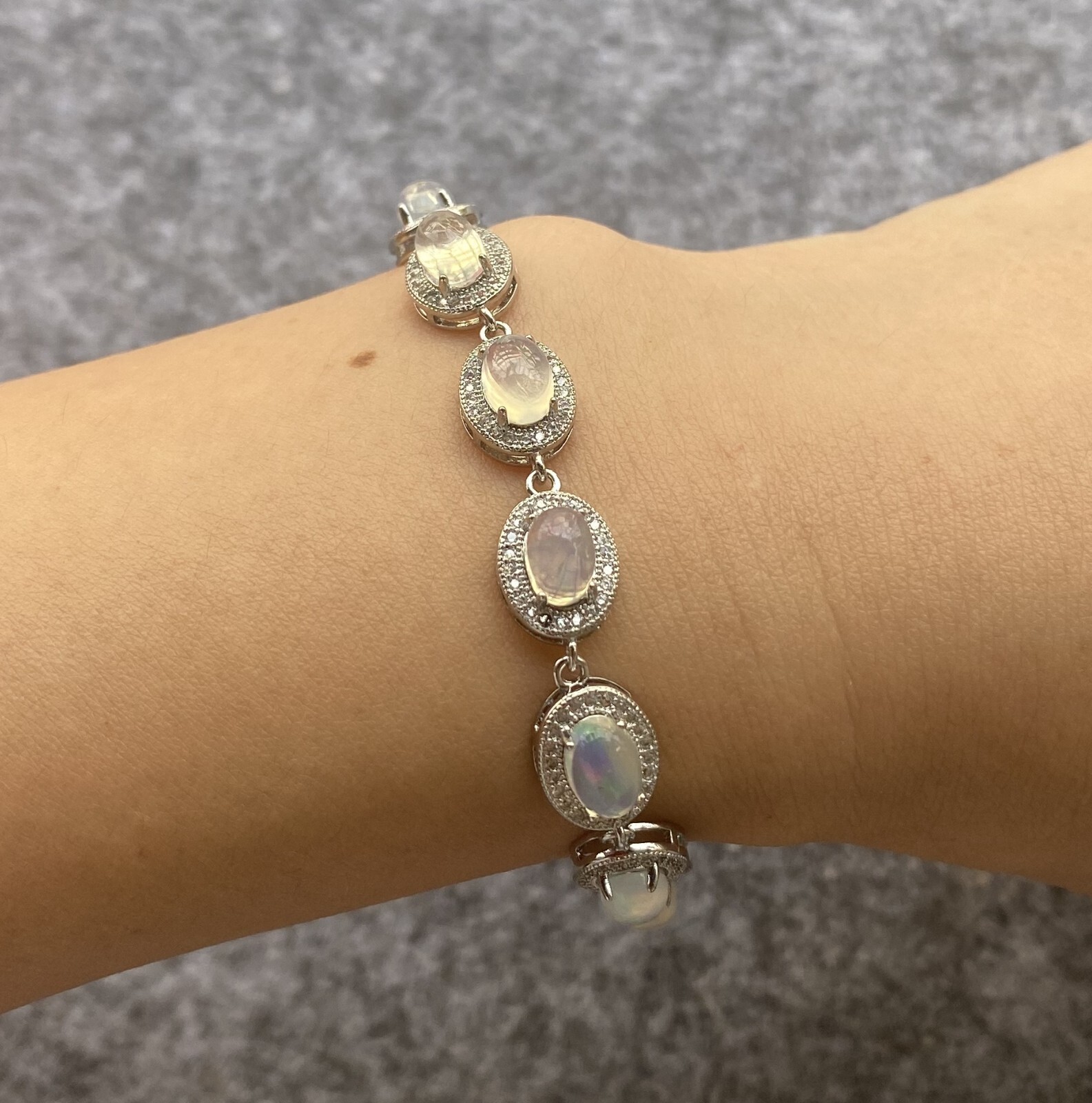 Natural Opal Welo Fire Polychromatic Gemstone Bracelet Beauty Love Gift