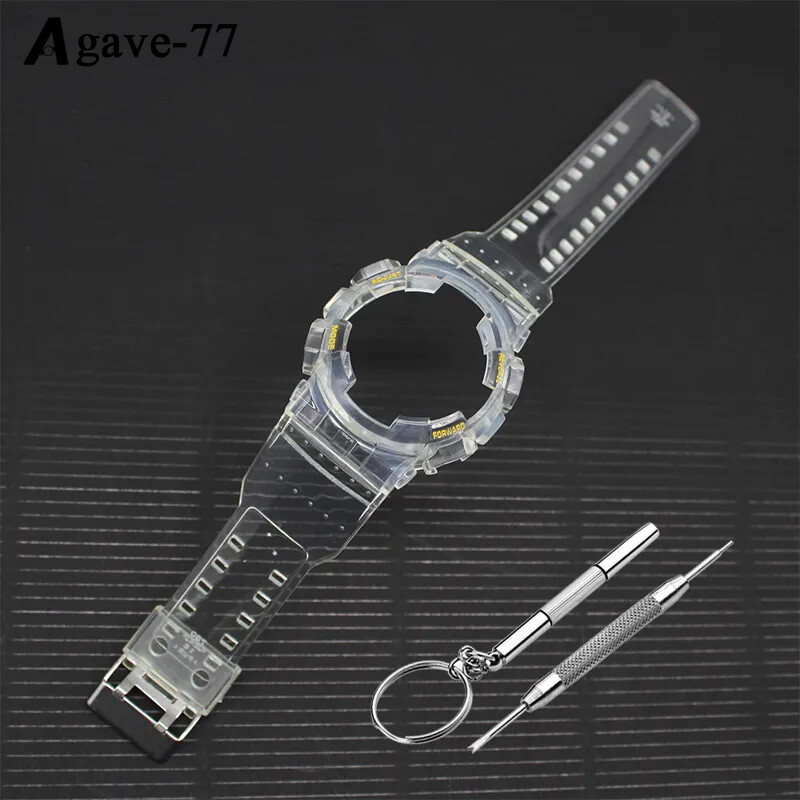 Transparent Waterproof Watch Band +Case Cover For Casio G-Shock GA-100/GA-110