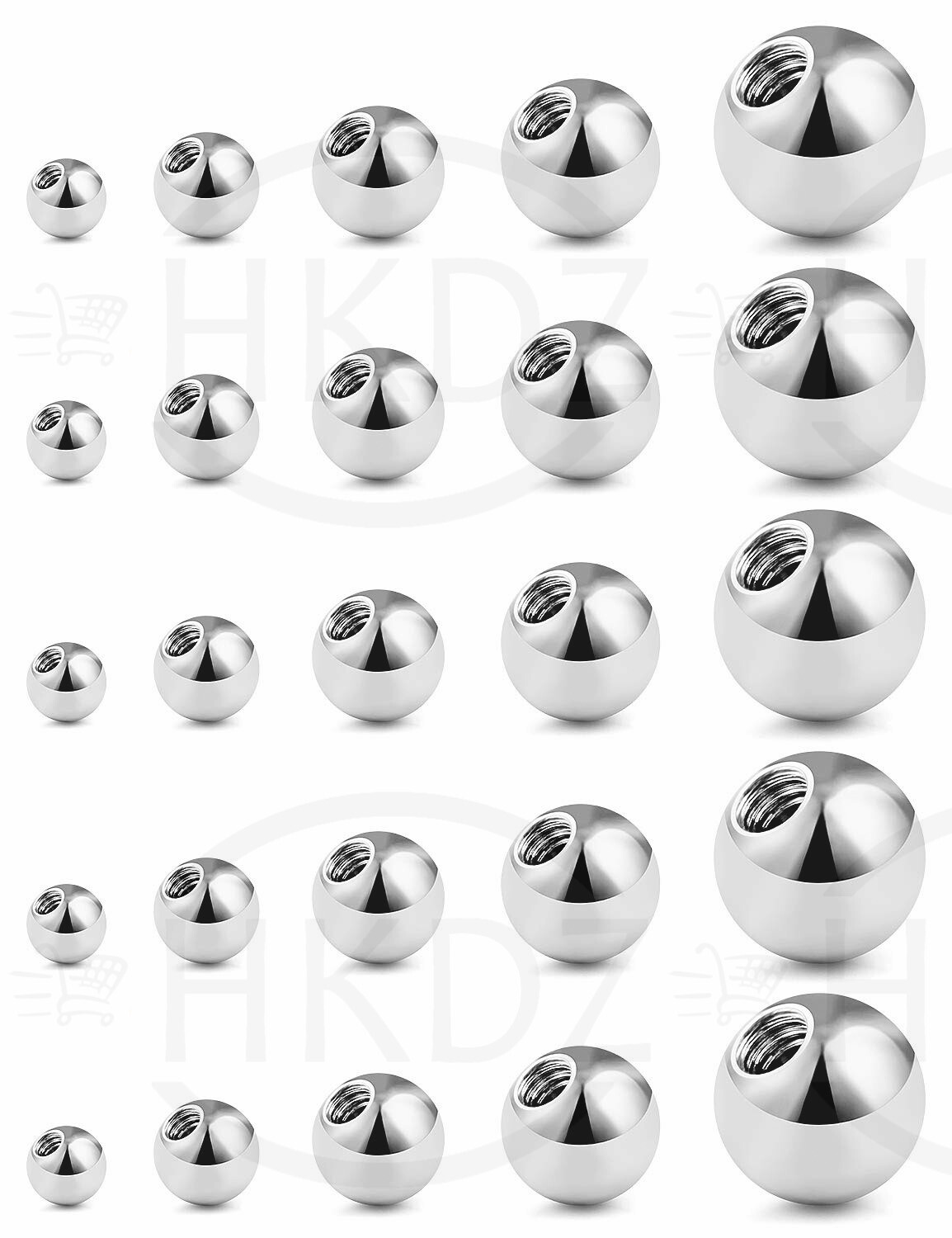 Replacement Spare Balls Labret Piercing Attachments 3mm 4mm 5mm 6mm 8mm 14G16G