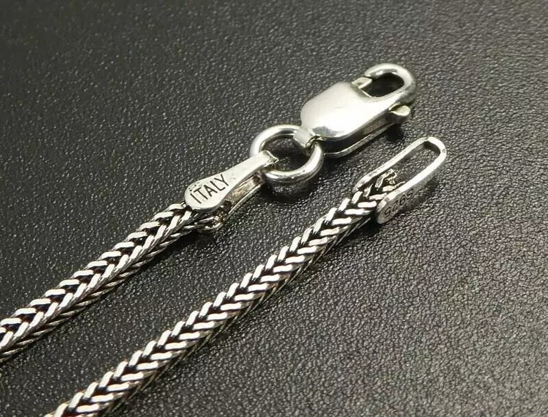 Finely Braided Italy 925 Sterling Silver Chain Necklace 1.3m 18″ 20″ 22″ 24″