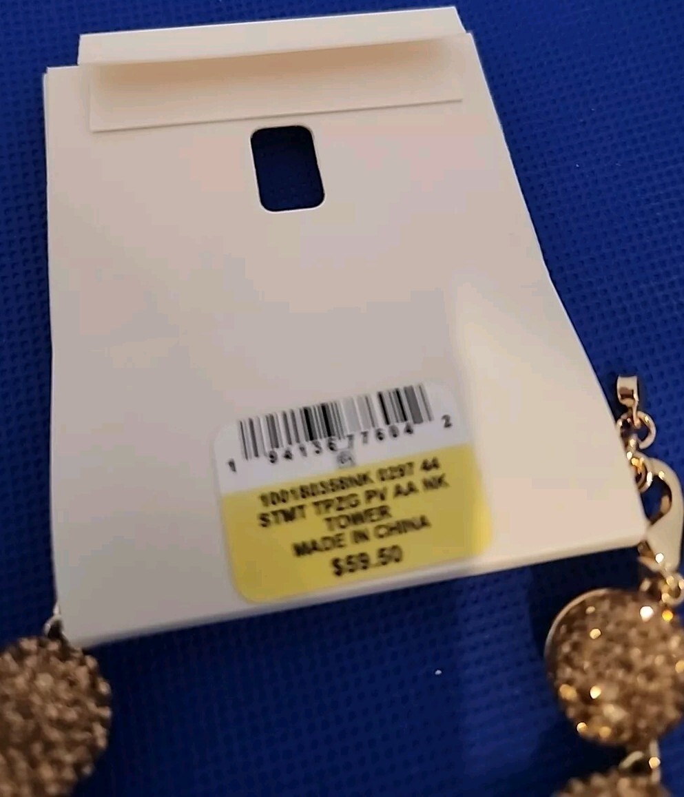 ON 34TH Pavé Fireball All Around Necklace, 16″ + 3″ extender