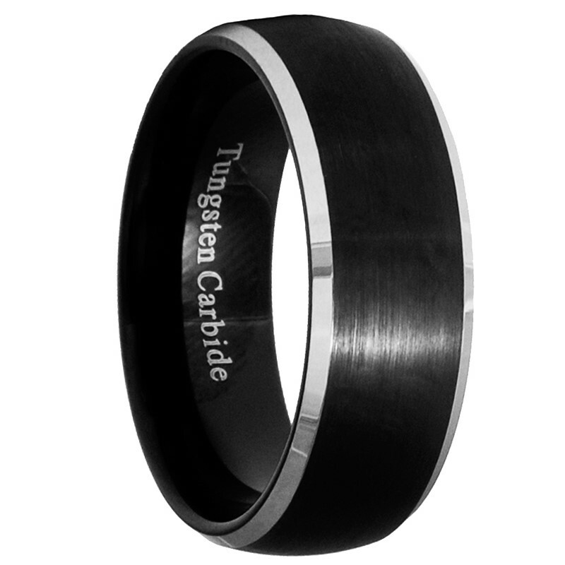 8mm Black Brushed Tungsten Carbide Men/Women Ring Wedding Band Size 7-15