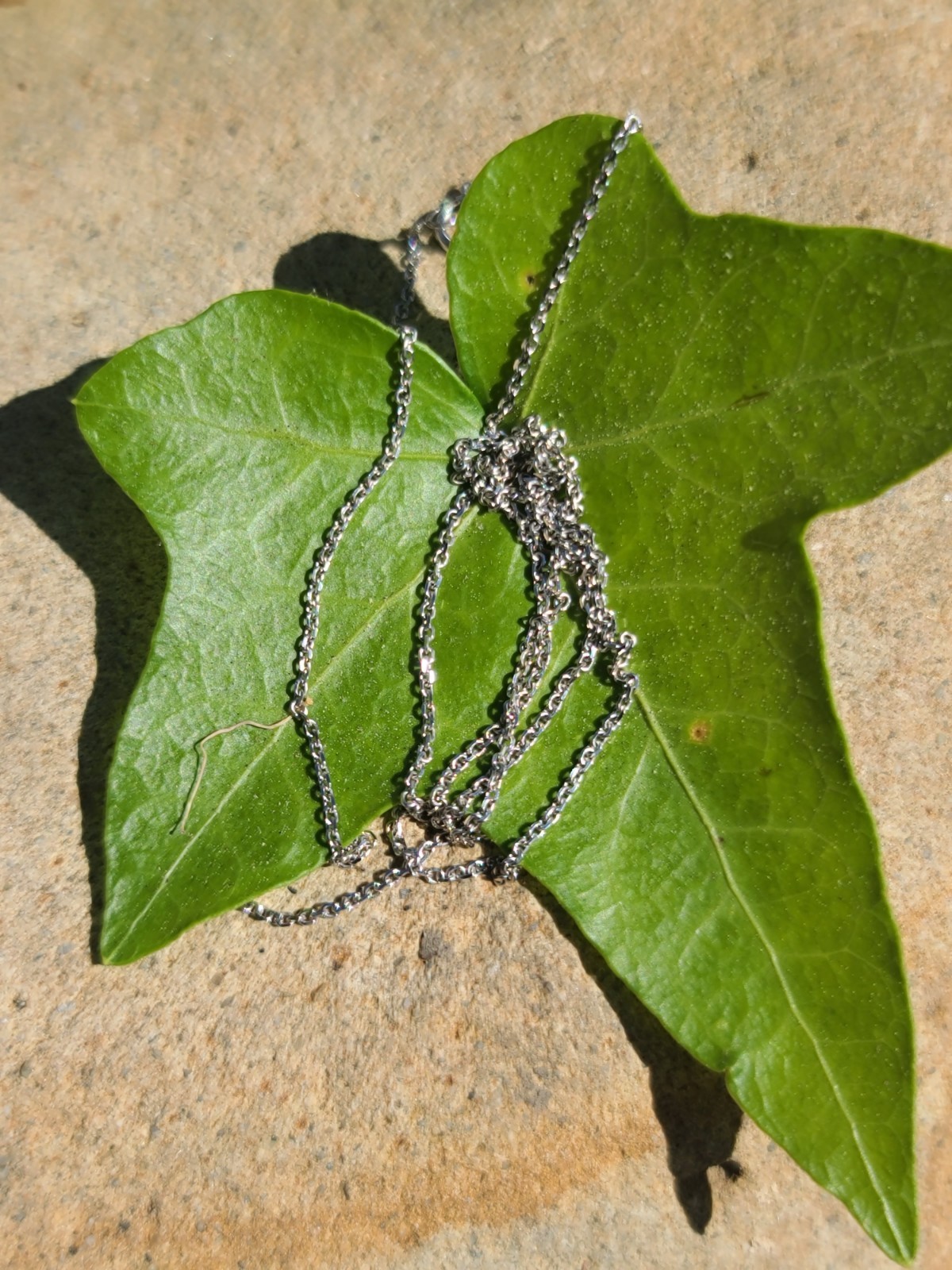 14k Solid White Gold Cable Chain Necklace 17.75″ Signed RCI 1mm Turkey 1.55grams
