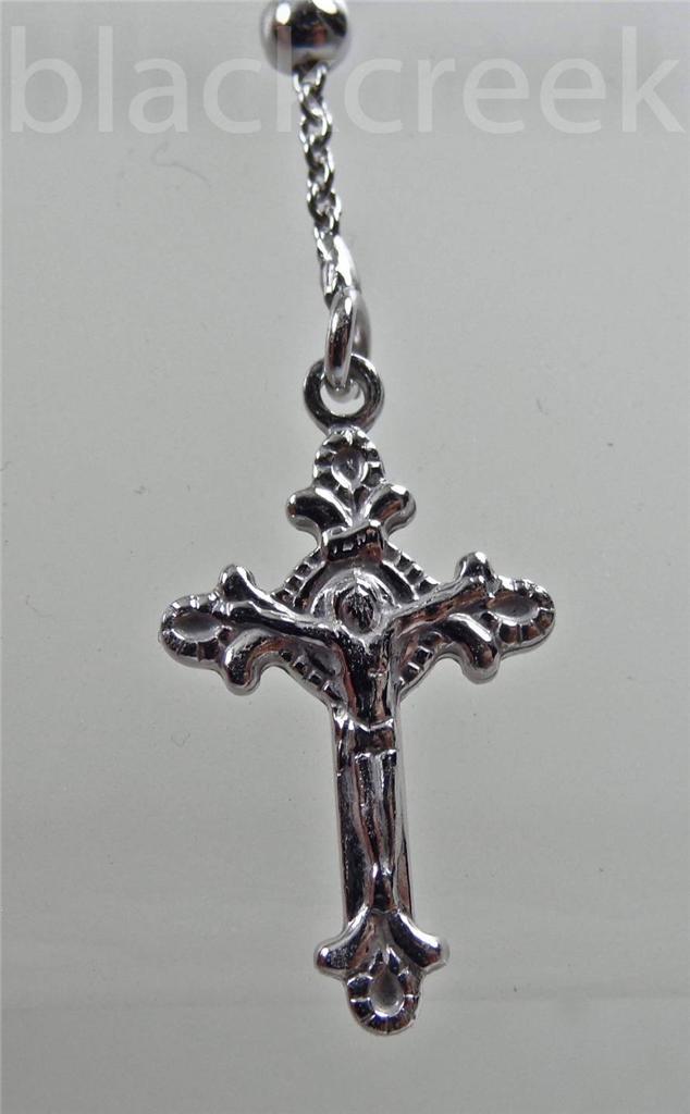 925 Sterling Silver ~ Bead Rosary Necklace ~ Crucifix ~ 16 / 18 / 22 / 24 inches