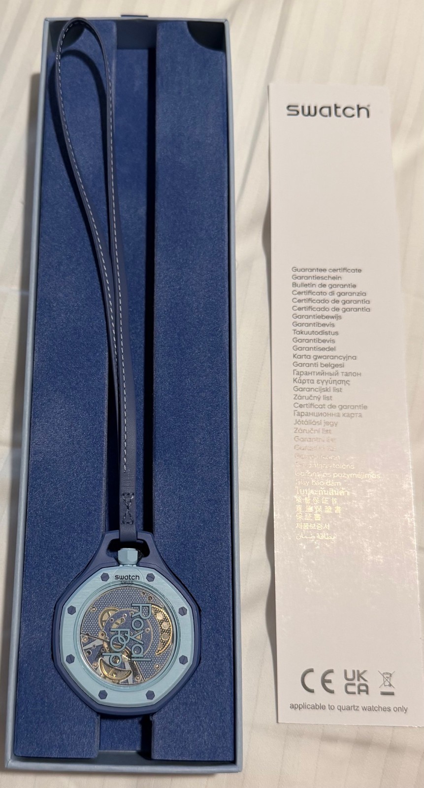 Swatch x AP (authentic) – Royal Pop LAN BA w/ Box + papers + Wristbuddys strap!!