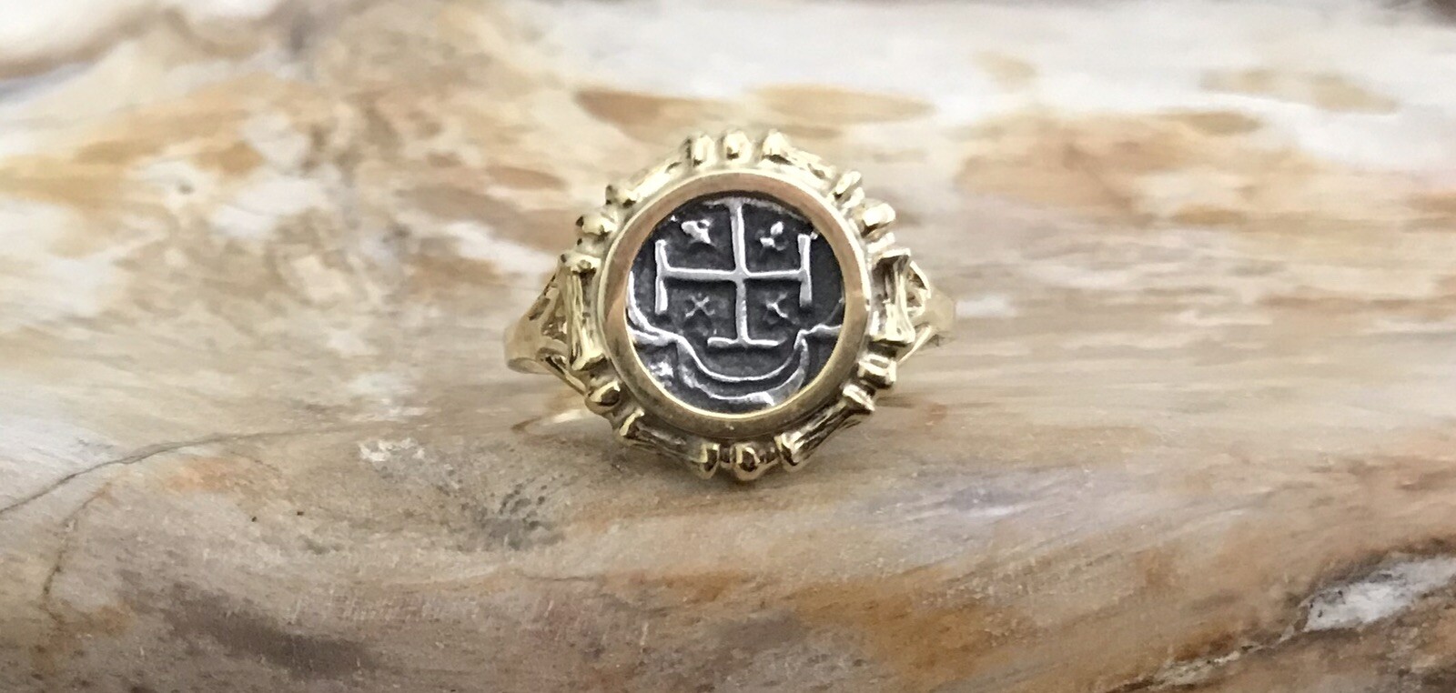 Atocha Coin Ring Ladies GP /925 Silver Sunken Treasure Shipwreck Coin Jewelry
