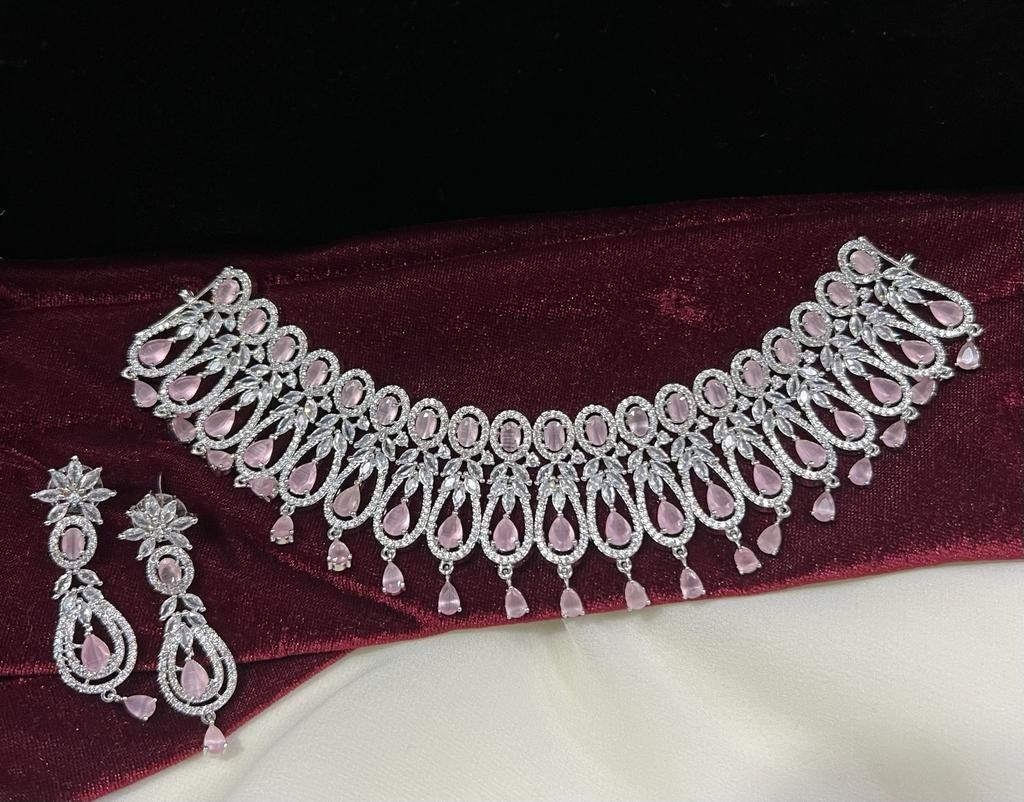 Indian Bollywood Bridal Party Wear Silver Plated Cz Jewellry Weding Women TR13