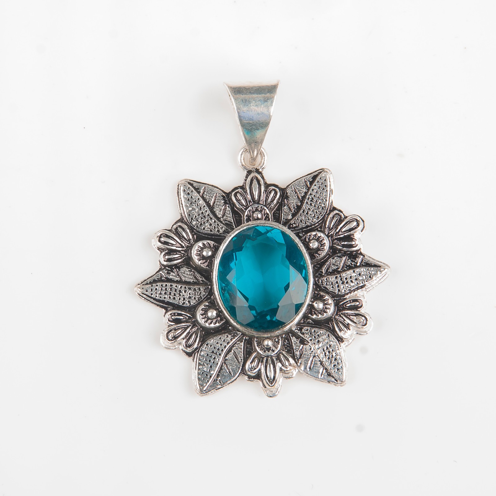 Apatite Gemstone Pendant Sterling Silver Handmade Dainty Jewelry 1.45″ For Women