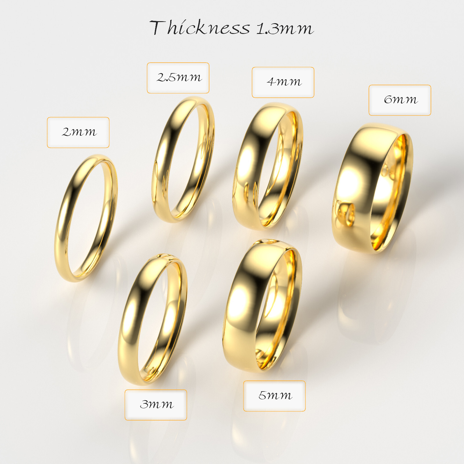 with packaging 14K Yellow Gold 15mm 2mm 25mm 3mm 4mm 5mm 6mm Comfort Fit G2U