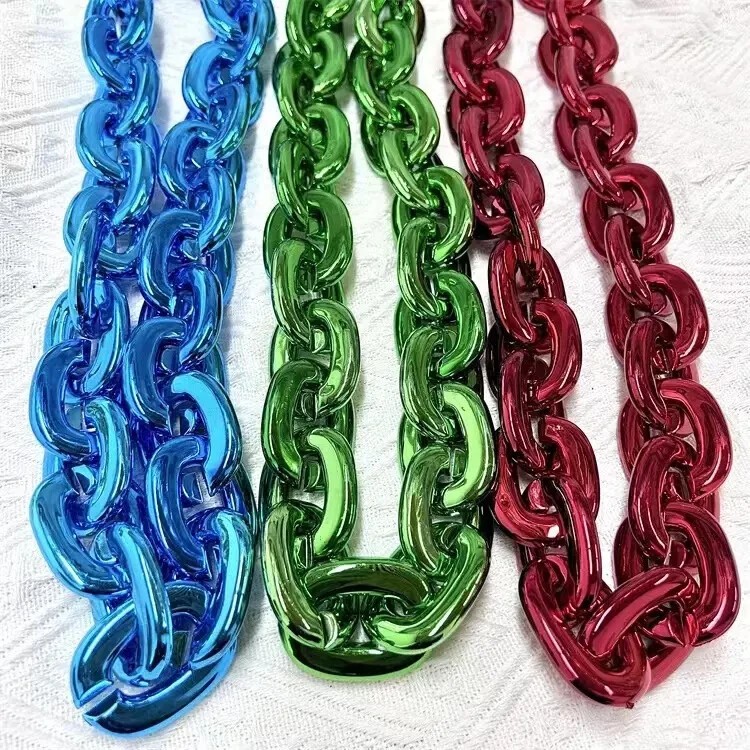32In 80cm Hip Hop Thick Acrylic Cuban Link Chain Fashion Necklace Jewelry
