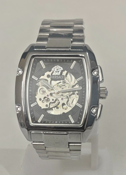 Luxury Versace Skeleton Automatic Black Dial Swiss Made For Man’s Wrist Watch