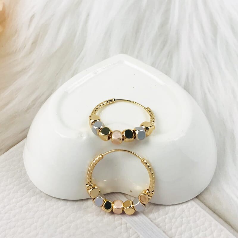 18k Layered Real Gold Filled Multi colors Hoop Earrings