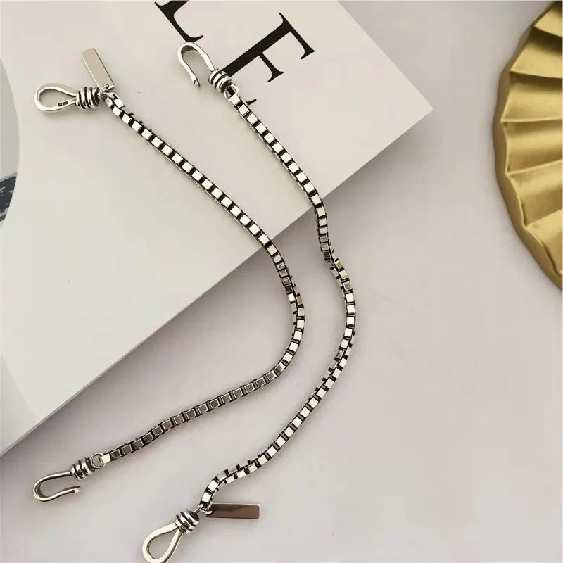 Vintage Thick Box Chain Bracelets Women 925 Sterling Silver Jewelry Gift 7 in nw