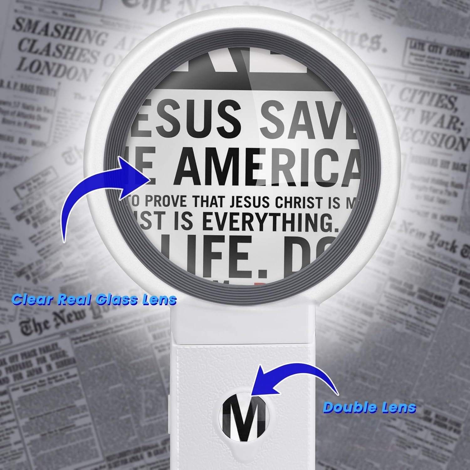 Lighted Magnifying Glass with Stand 18 LED Foldable Handheld Reading Magnifier