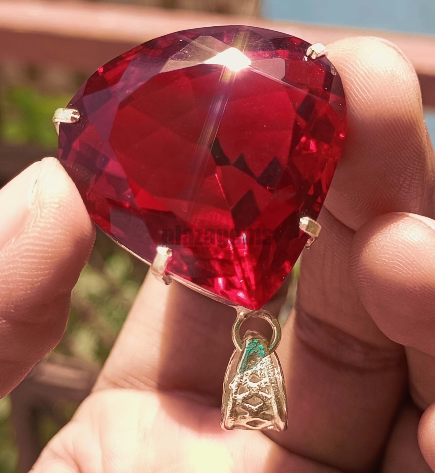 99.20 Ct Natural Blood Red Mozambique Ruby Pendant Flawless CERTIFIED