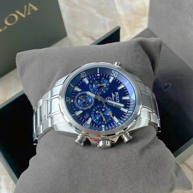 Bulova Marine Star Blue Dial Chronograph Men’s Swiss Quartz 96B256 Watch 43MM