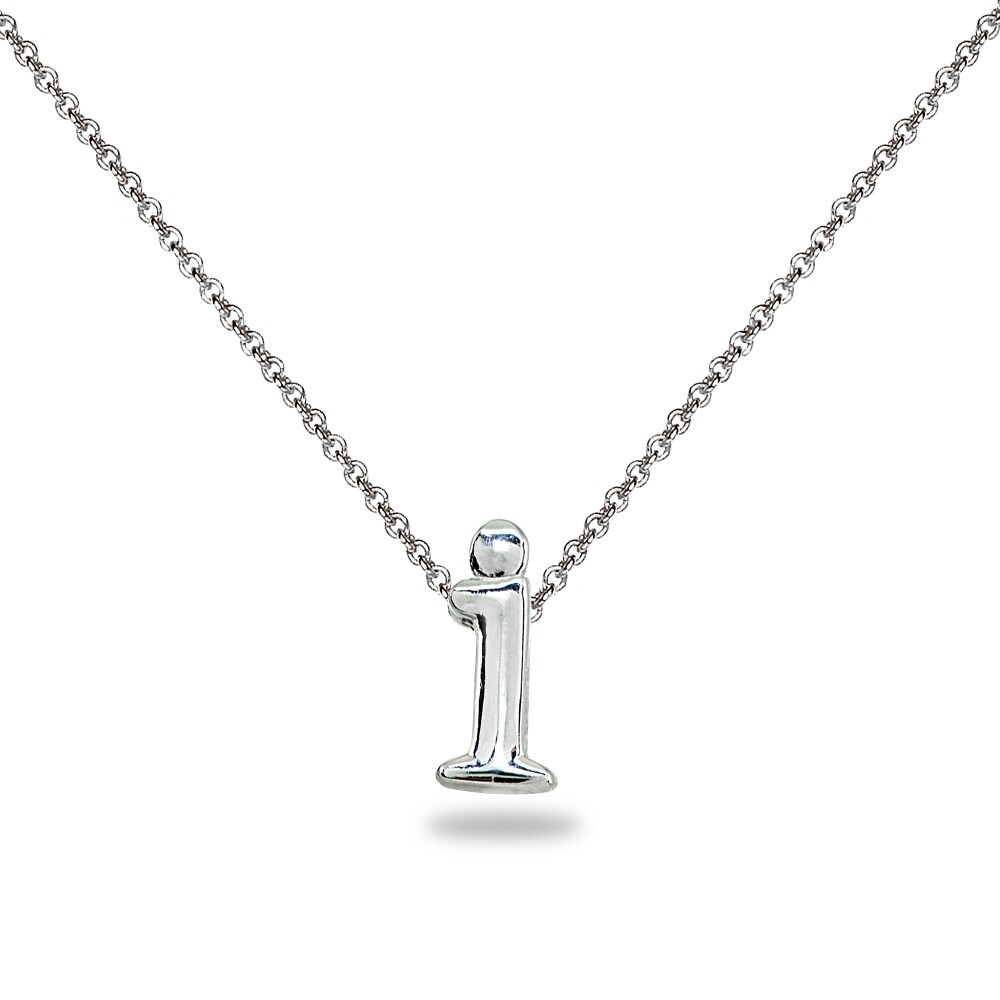 I Letter Initial Alphabet Name Personalized 925 Silver Necklace, 15” + Extender