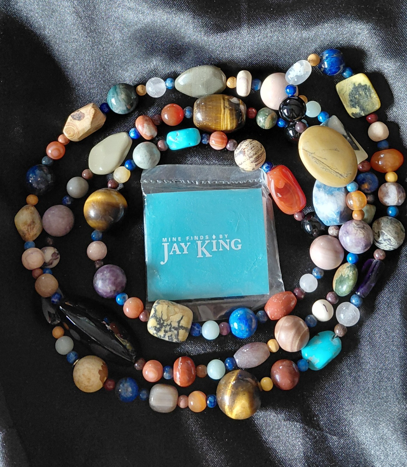 Jay King Mine Finds Multi Gemstone Endless Strand Necklace DTR 40″