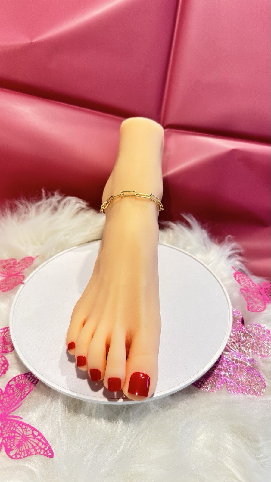 Gold Tone Paperclip Chain Anklet with Lobster Closure, No Stone