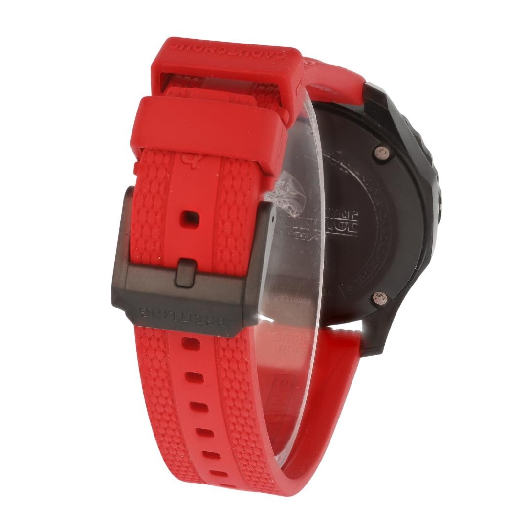 Breitling Endurance Pro 38mm Black Dial Quartz Red Rubber Strap Men’s Wristwatch
