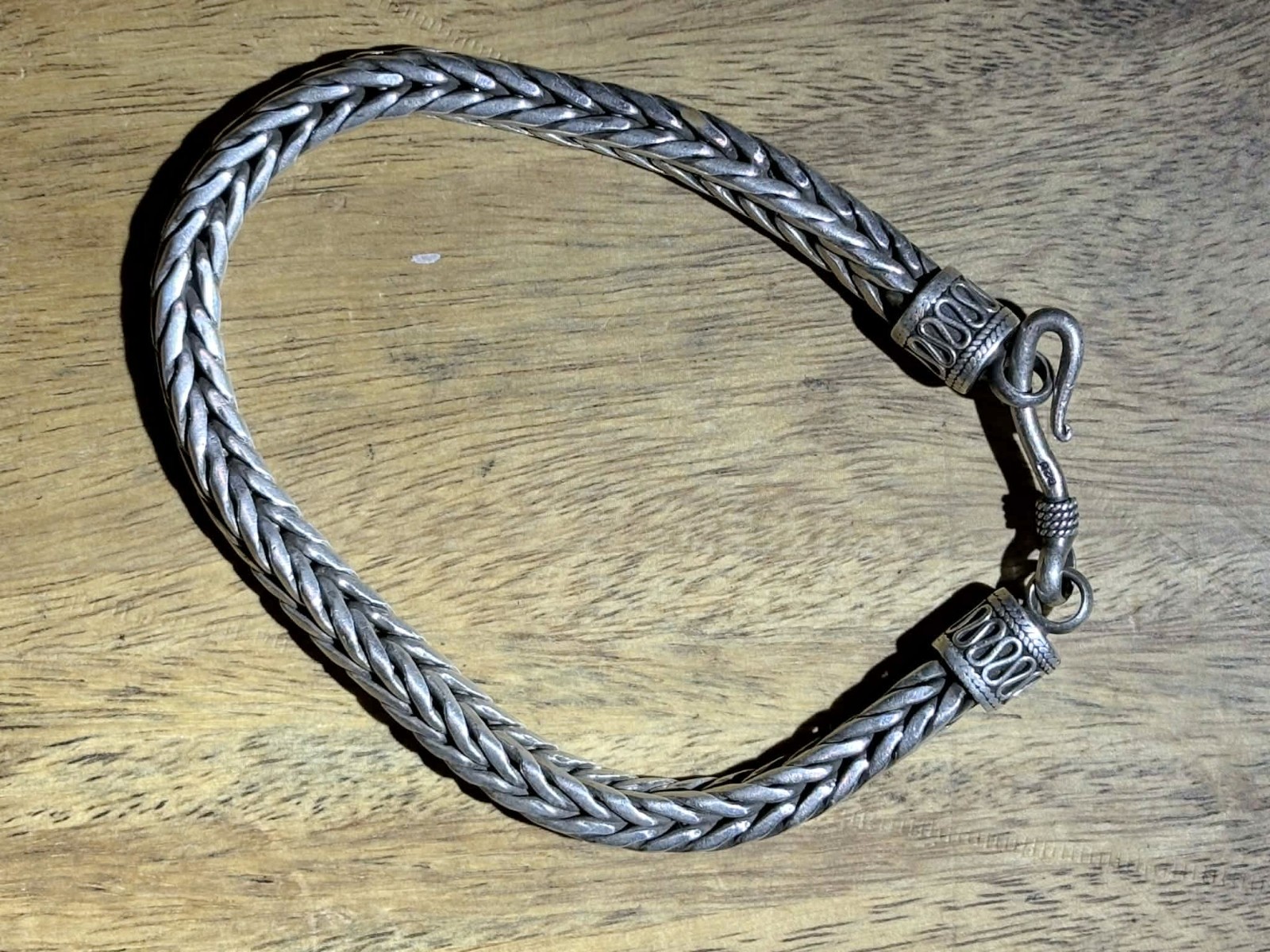 1990 Vintage BALI 925 Sterling Silver 5.3mm Unisex Rope Bracelet 7.5 ” 41 gram