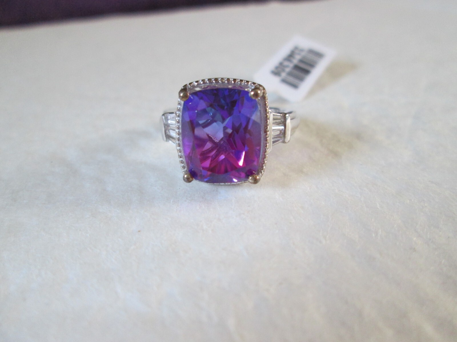 Midnight Fuchsia Platinum over Sterling Silver Ring (Size 10) 6.40 ctw