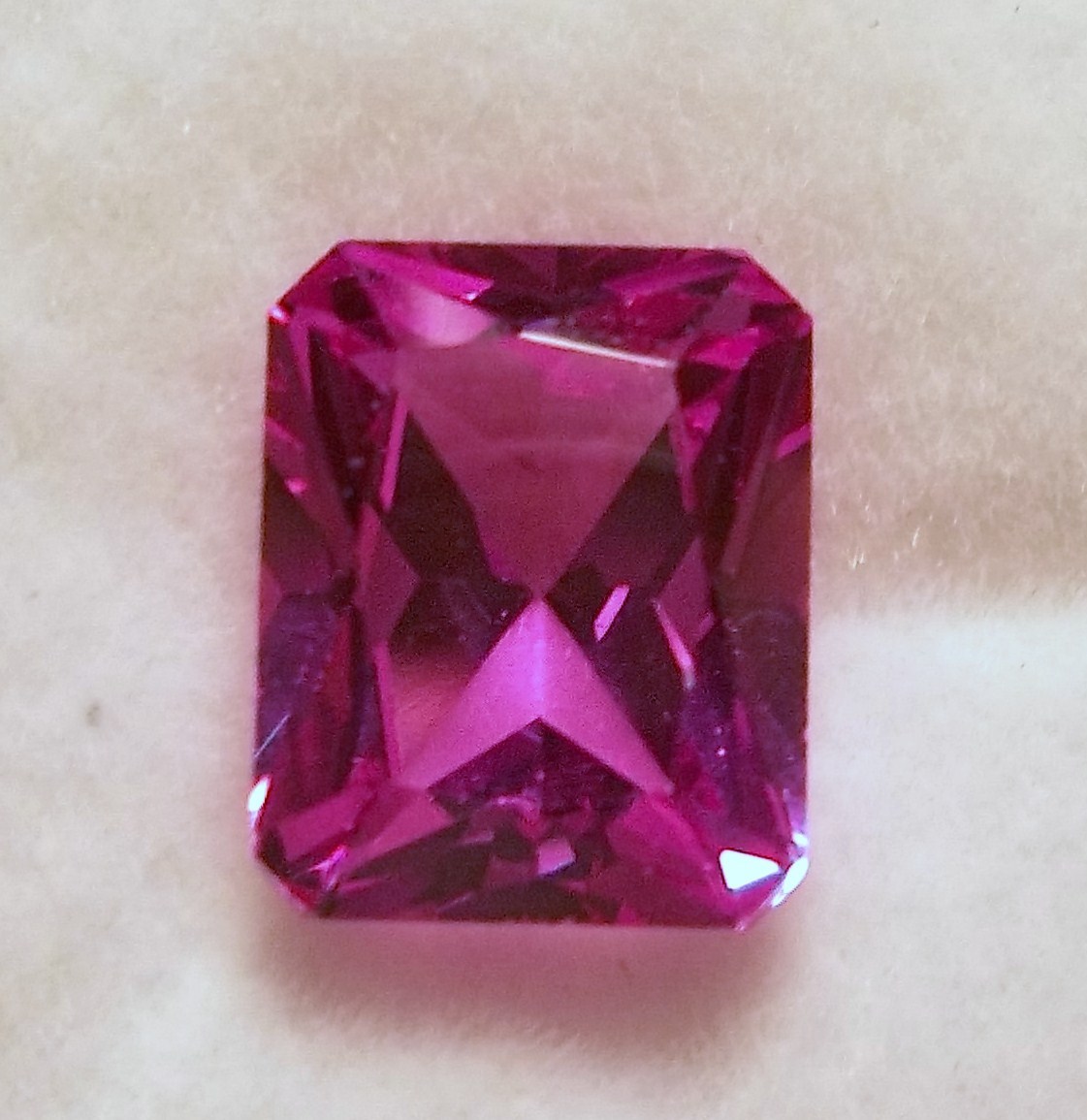 Lab Created Pink Sapphire – 4.45CT Average – Rectangular Octagon Radiant Cut