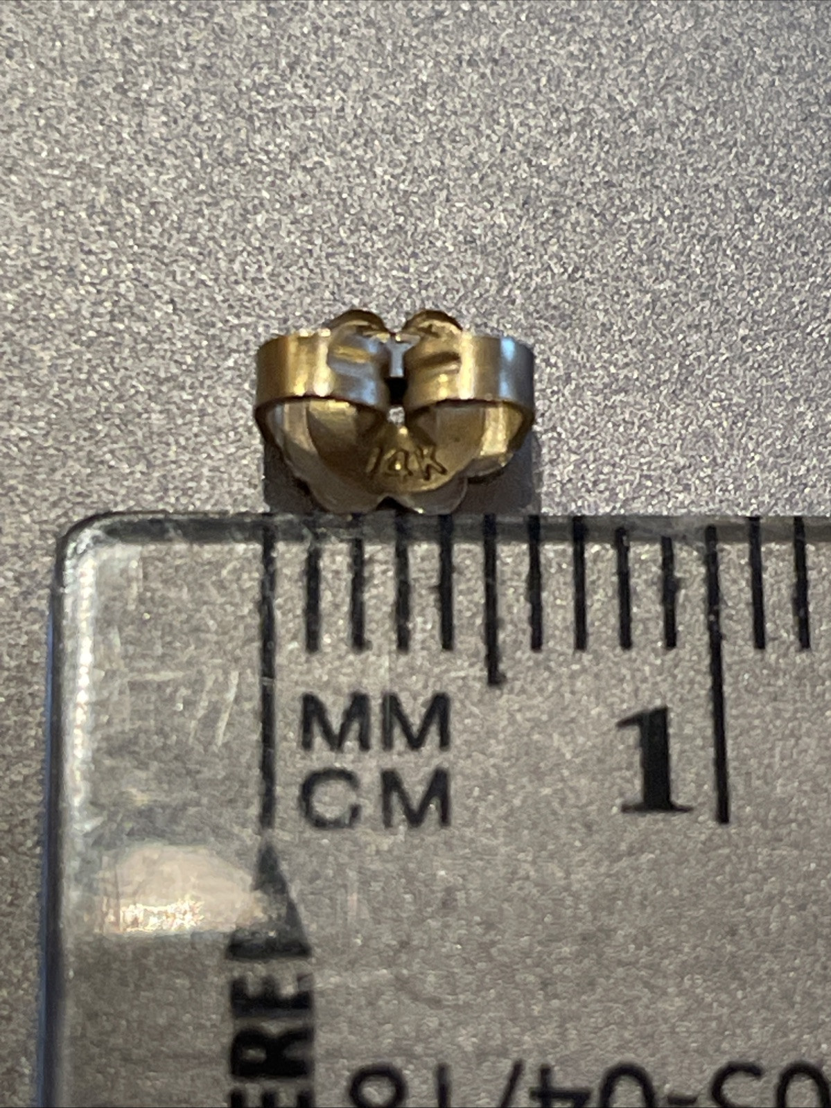 SINGLE / ONE 14K Solid Yellow Gold 5mm Wide Butterfly Push Back Earring Finding