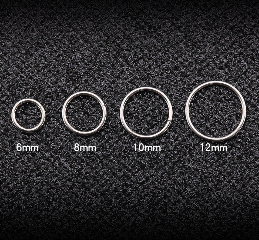 1Pc Seamless Hinged Segment Sleeper Clicker Ring Hoop Ear Lip Nose Septum Pierce