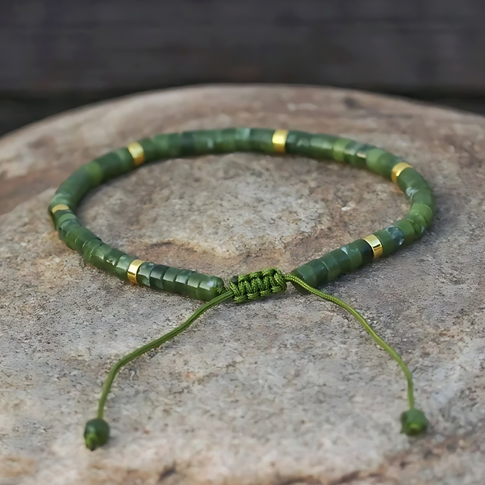 Green Nephrite Jade 4mm Bead Healing Protection Lucky Crystal Women Men Bracelet