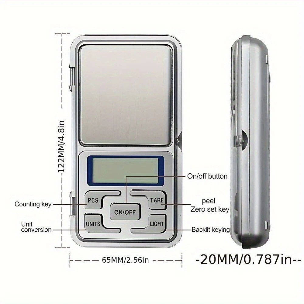 Digital Jewelry Scale with LCD & High Precision 0.01g-500g Pocket Scale For USA