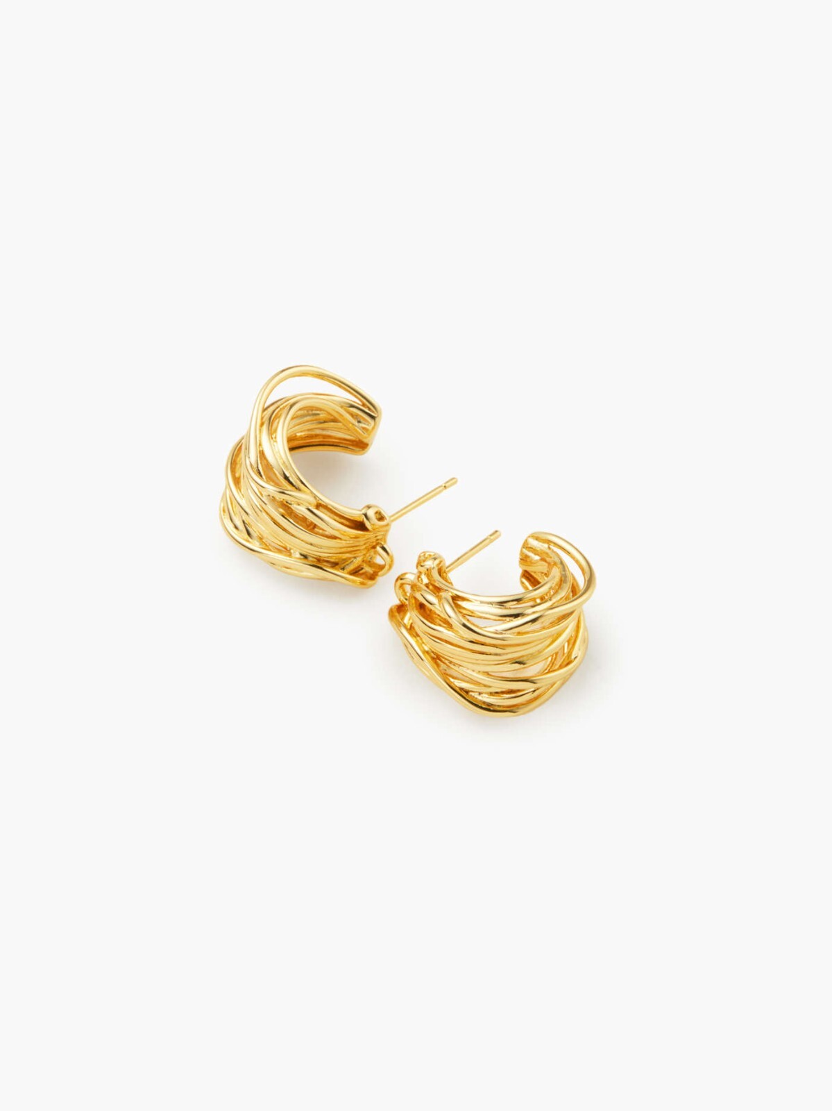 modern abstract wire earrings , stainless steel half hoop earrings