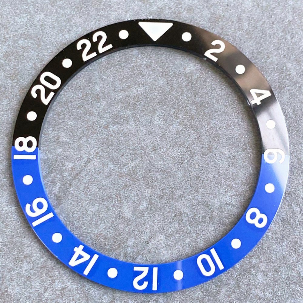 36.5mm Black Aluminum Alloy Bezel Insert For 38MM Retro Tandorio Mens Watch