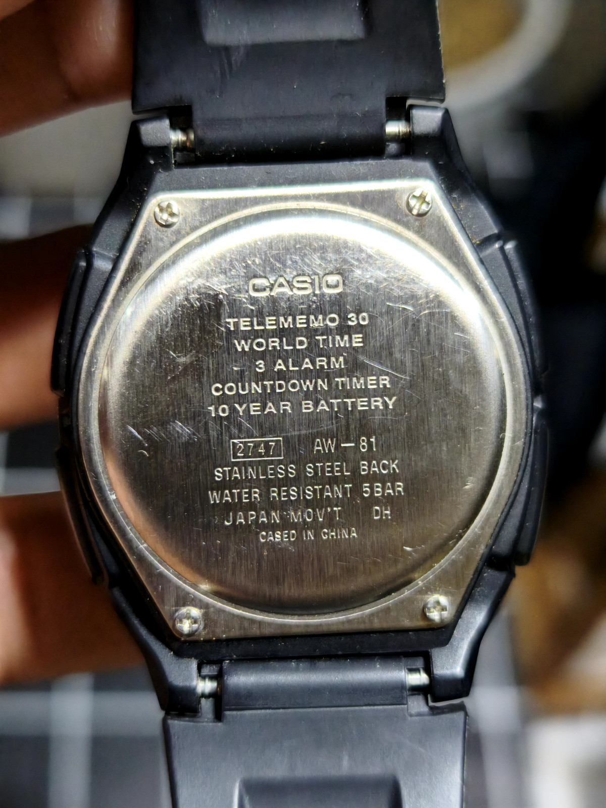 Casio AW-81 Telememo 30 World Time Men’s Watch Ana-Digi 10 Year Battery W/Box