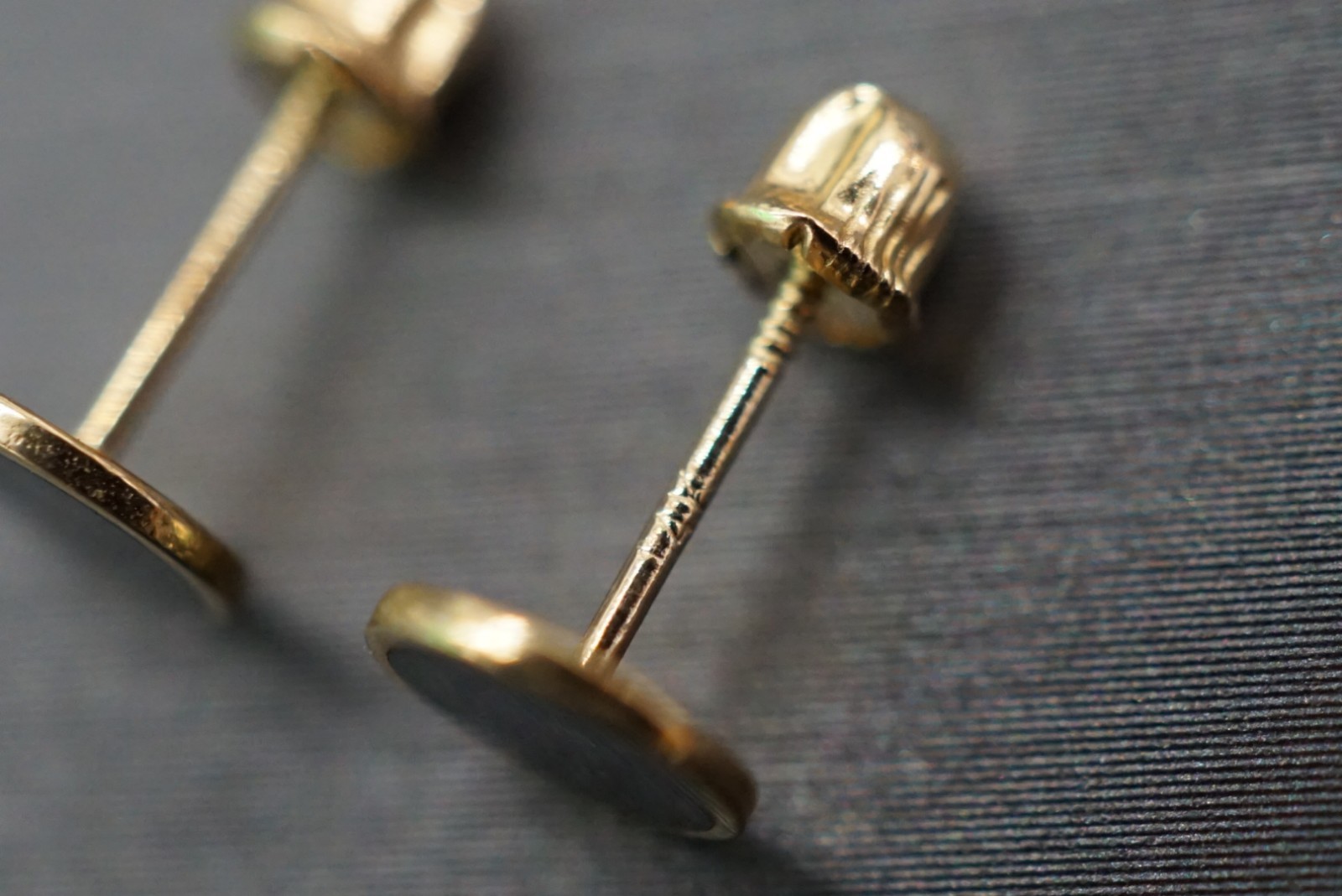 14K Solid Yellow Gold Screw Back Earrings