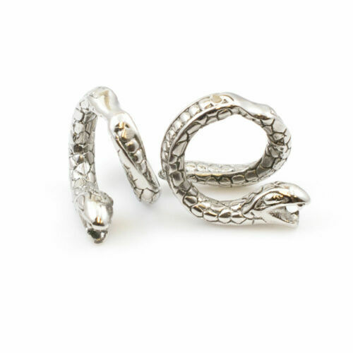 Pair of Ear Tapers with Snake Design Surgical Steel 8g – Sold as a pair