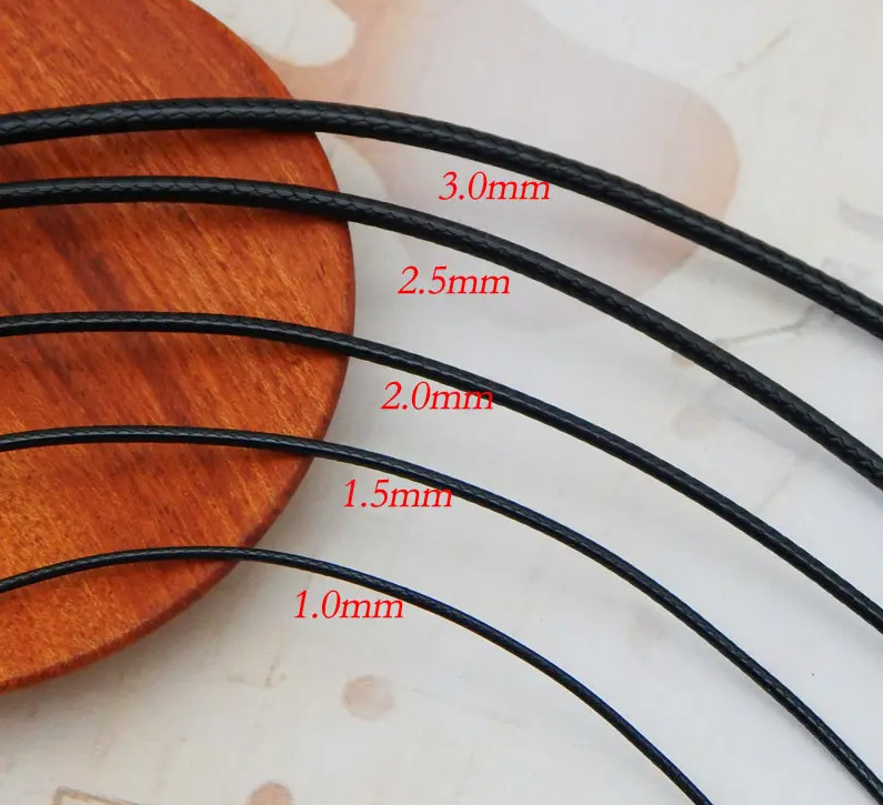 2mm Black Cord Leather Necklace Sterling Silver Lobster Clasp 16-32″ Cord