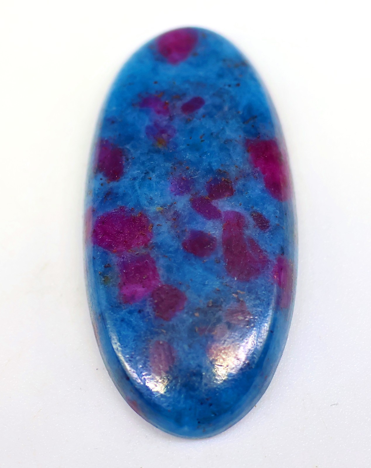34 Ct 5X16X33 mm Natural Ruby Sapphire in Kyanite Oval Cabochon Gemstone PA-404