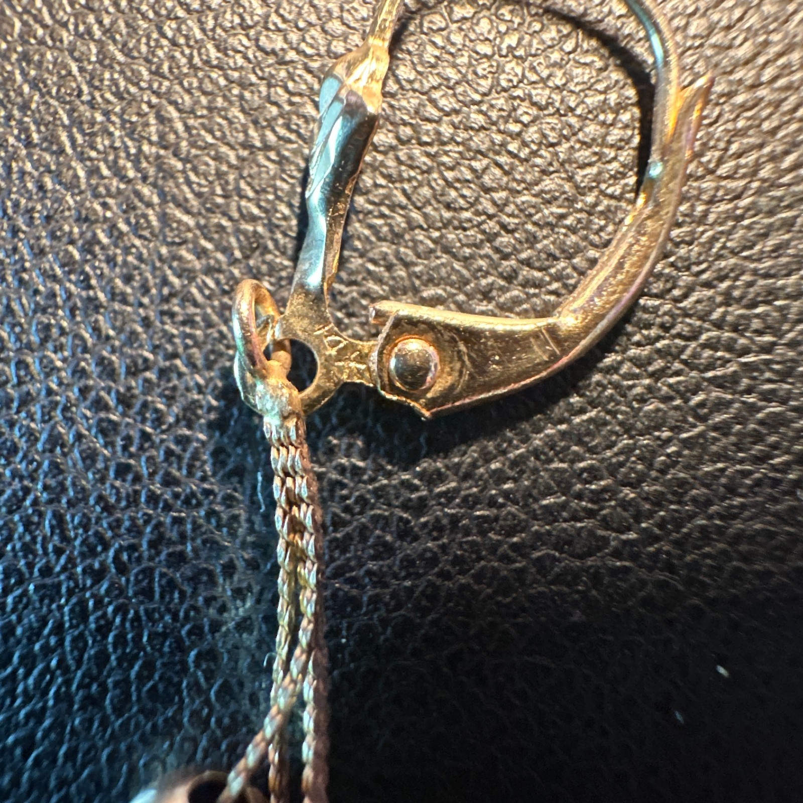 14K Yellow Gold Diamond Cut Dangle Drop Lever back Earrings – 1.4 grams